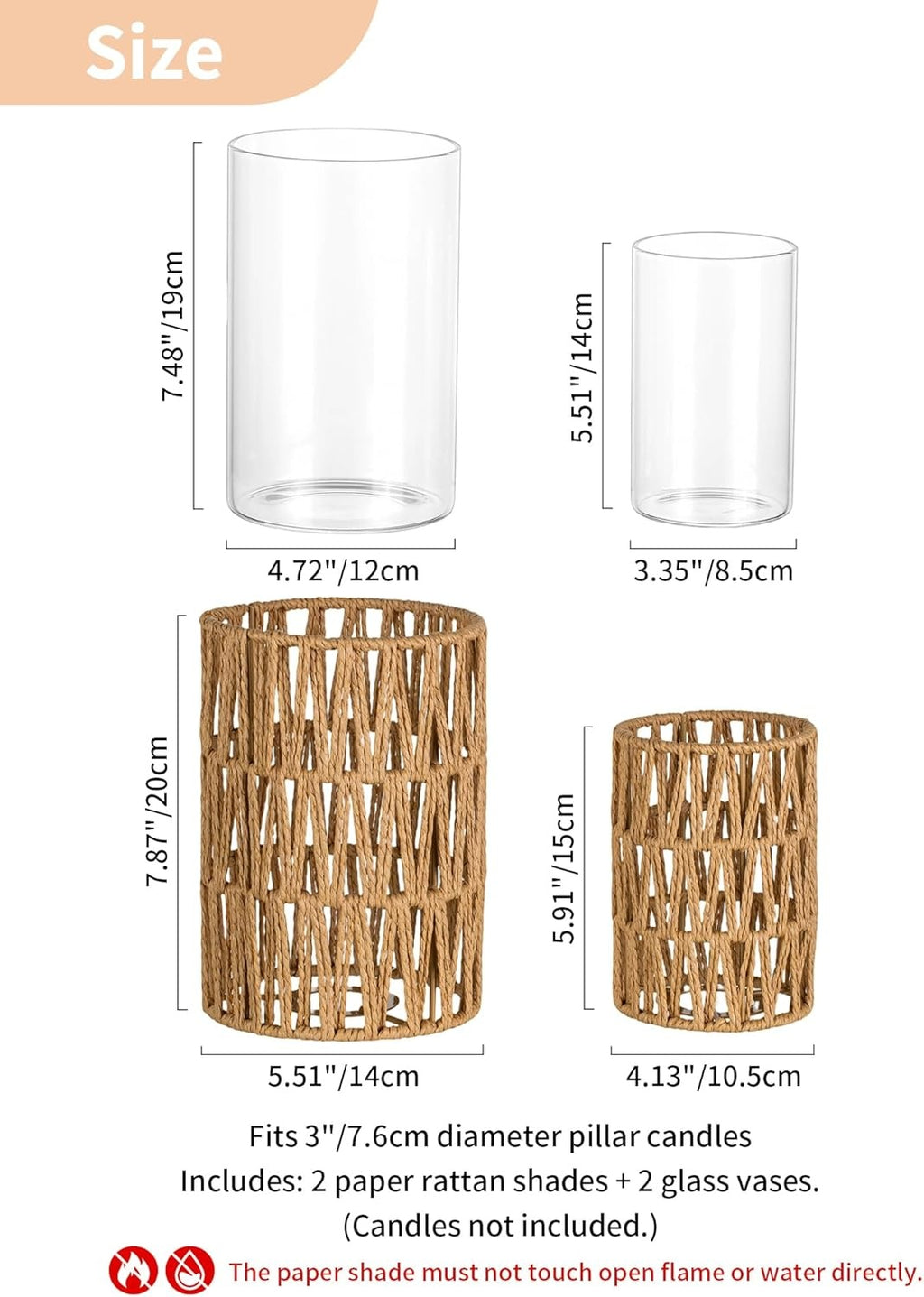 Woven Lantern Candle Holder Set